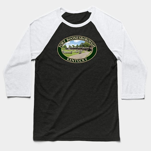 Historic 18th Century Fort Boonesborough in Kentucky Baseball T-Shirt by GentleSeas